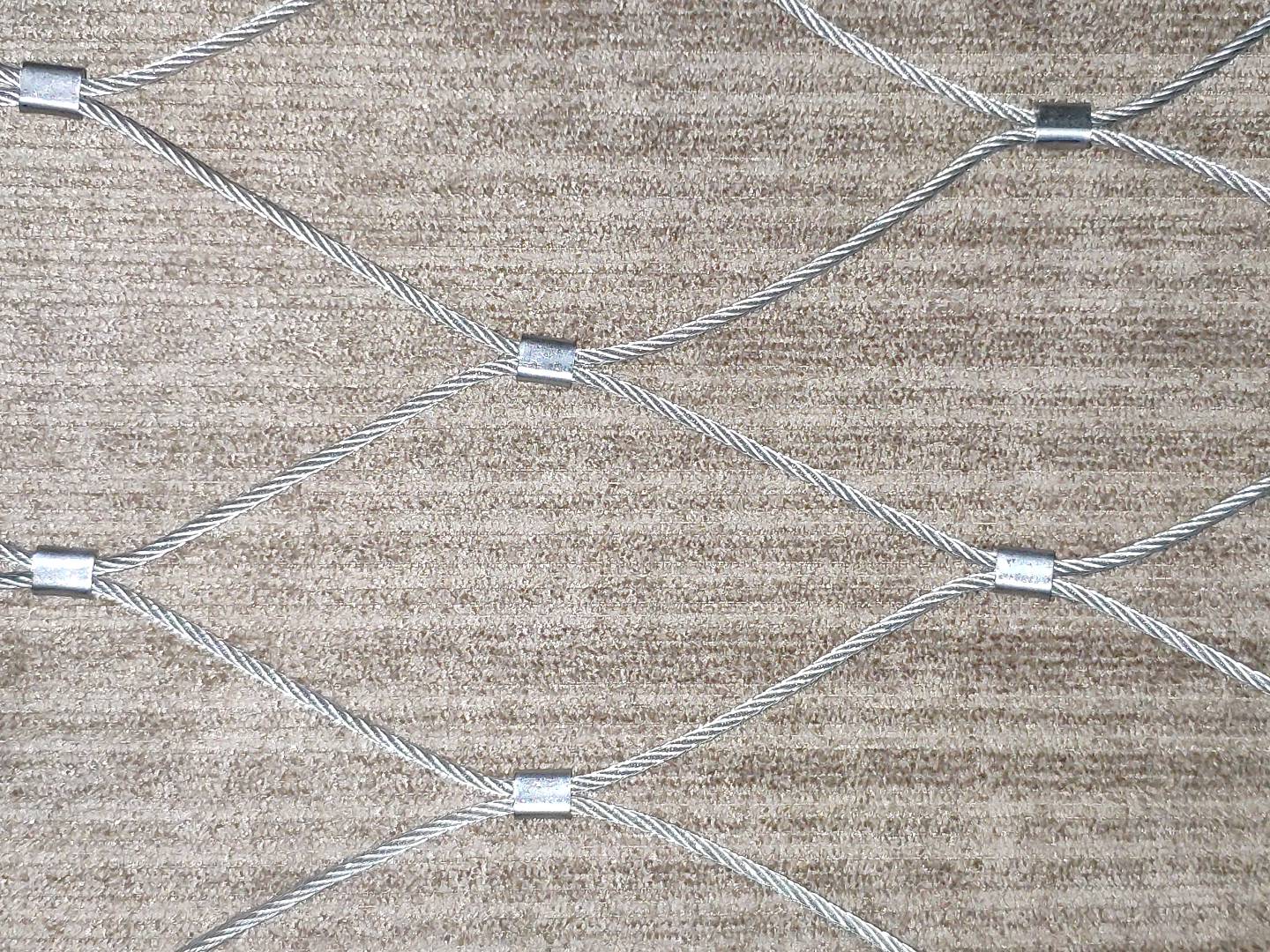Full ferrule rope net panel — diamond aperture