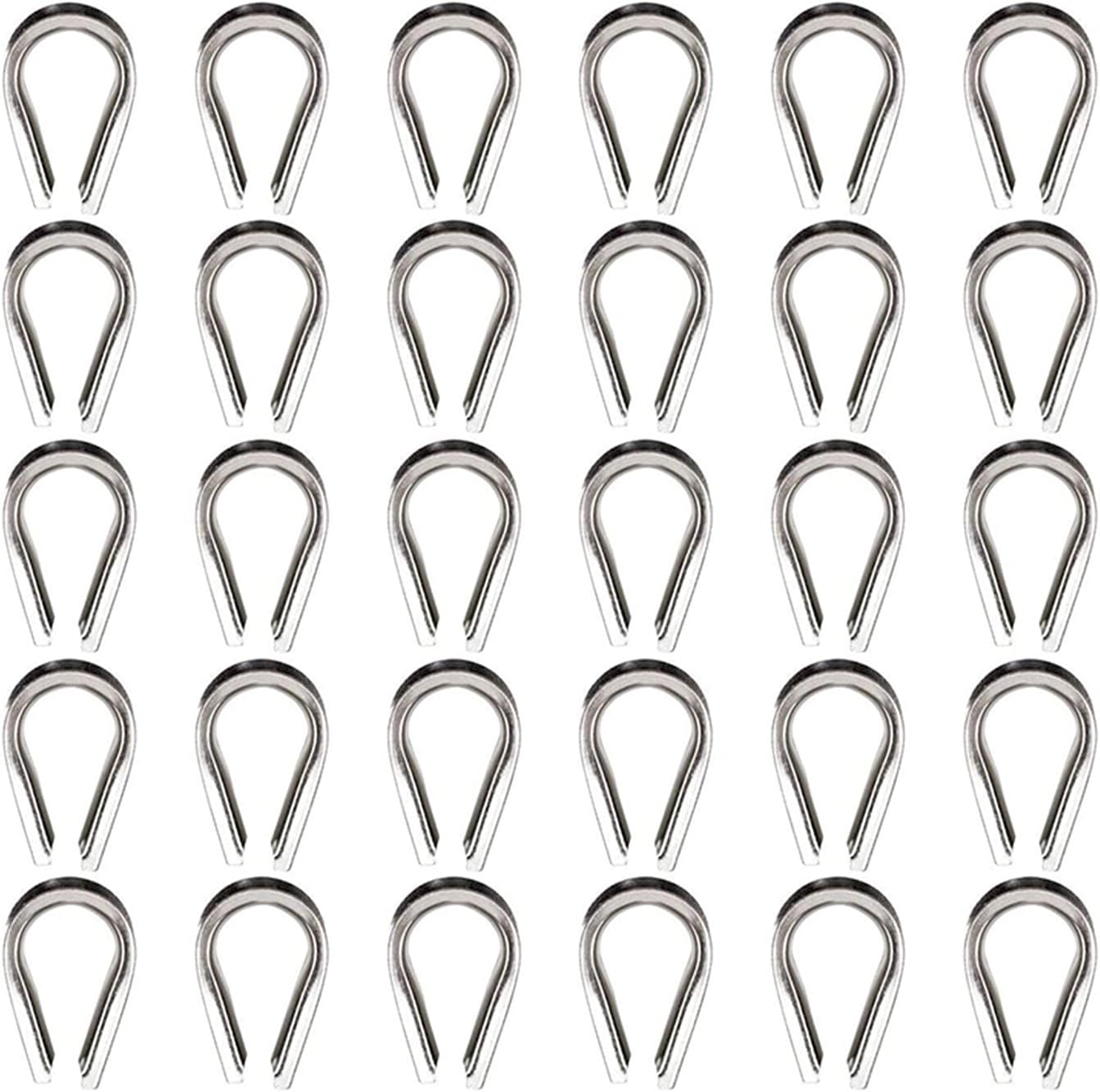 Stainless steel wire rope thimbles in multiple sizes